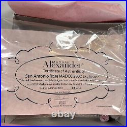 Madame Alexander San Antonio Rose 34485 8 COA Box, Tags, Accessories