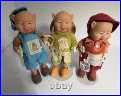 Madame Alexander Three Little Pigs Doll Set 2003 Straw Stick Brick Fairy Tale