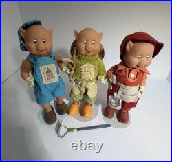Madame Alexander Three Little Pigs Doll Set 2003 Straw Stick Brick Fairy Tale