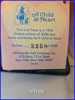 Madame Alexander Trick and Treat Halloween Set#61S-NIB-LE 2268/3000 Cust Stand