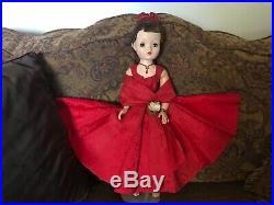 Madame Alexander Vintage Cissy Doll 1950s Rare Red Brocade Outfit