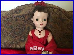 Madame Alexander Vintage Cissy Doll 1950s Rare Red Brocade Outfit