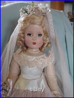 Madame Alexander Vintage Hard Plastic 21 In Pink Portrait Margaret Bride Doll