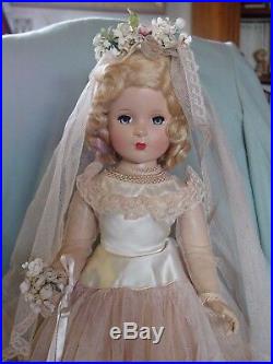 Madame Alexander Vintage Hard Plastic 21 In Pink Portrait Margaret Bride Doll