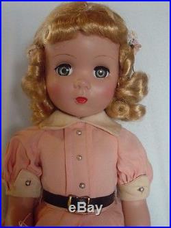 Madame Alexander Vintage Hard Plastic Maggie Teenager Doll With Pink Suitcase