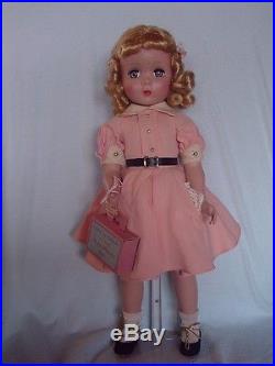 Madame Alexander Vintage Hard Plastic Maggie Teenager Doll With Pink Suitcase