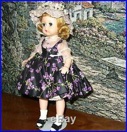 Madame Alexander Vintage Lissy Jointed Doll Light Pink Blue Purple & Black