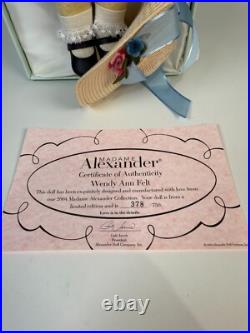 Madame Alexander Wendy Ann Felt Doll 13 Tall Doll with Box, Limited Edition, COA