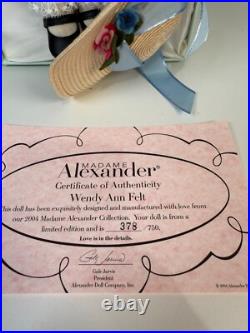 Madame Alexander Wendy Ann Felt Doll 13 Tall Doll with Box, Limited Edition, COA