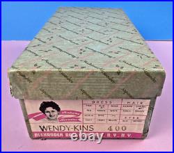 Madame Alexander Wendy-Kins auburn hair Doll BKW orig Box, Tag, Brush/comb #400