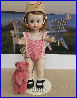 Madame Alexander kins 1954 Doll Vintage Beach Romper withPink Bear