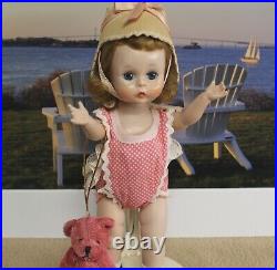 Madame Alexander kins 1954 Doll Vintage Beach Romper withPink Bear