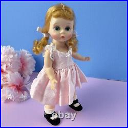 Madame Alexander-kins Doll wearing pink play dress, BKW, green eyes, pink cheeks