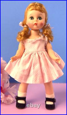 Madame Alexander-kins Doll wearing pink play dress, BKW, green eyes, pink cheeks