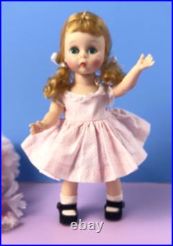 Madame Alexander-kins Doll wearing pink play dress, BKW, green eyes, pink cheeks
