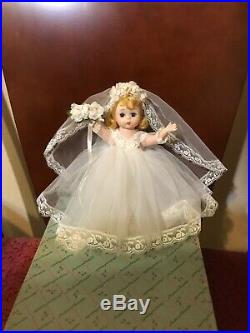 NEW IN BOX 1960s Vintage Madame Alexander Bent Knee Walker Wendy Bride doll 8