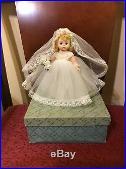 NEW IN BOX 1960s Vintage Madame Alexander Bent Knee Walker Wendy Bride doll 8