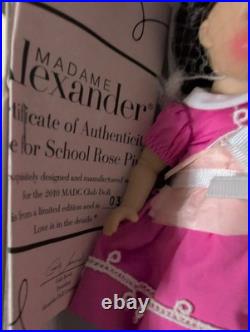 Nib Rare Madame Alexander 2010 Time For School Rose Pink Doll Coa 032/100