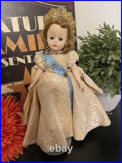 Original Madame Alexander 1958 Queen Elizabeth Cissette Doll, Brocade Gown Mint