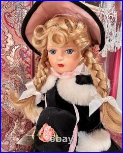 Porcelain Madame Alexander Blonde Braids McGuffey Ana Doll Winter Outfit box