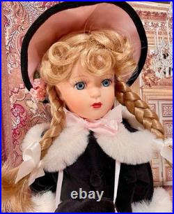 Porcelain Madame Alexander Blonde Braids McGuffey Ana Doll Winter Outfit box