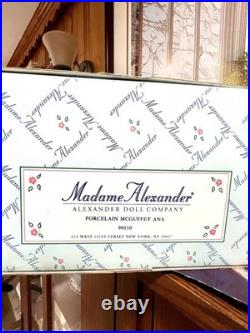 Porcelain Madame Alexander Blonde Braids McGuffey Ana Doll Winter Outfit box