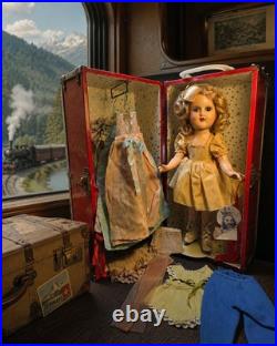 RARE! Madame Alexander Sonja Henie Composite Skater 1930s Doll and Travel Case