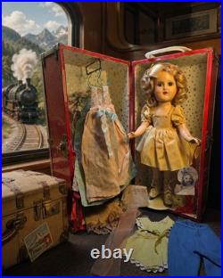 RARE! Madame Alexander Sonja Henie Composite Skater 1930s Doll and Travel Case