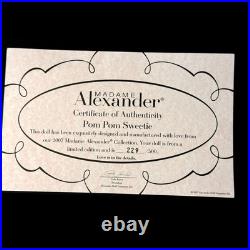 RARE! NEW HTF Madame Alexander Pom Pom Sweetie 10 Pin-Up Doll LE 229 of 500