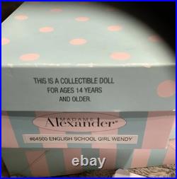 Rare HTF Madame Alexander English School Girl Wendy 64500 Articulated. New