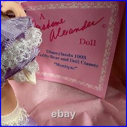 Rare Madame Alexander 8 Doll Wdwc 1992 Monique In Box WithCoA Limited Edition