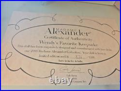 Rare Madame Alexander Wendy's Favorite Keepsake#36780-8? Doll LE876/1500-NRFB