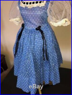 Rare Tagged 1955 Blue Dotted Swiss First year Madame Alexander 20 Cissy Dress