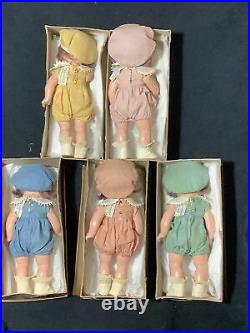 Rare/Vintage DIONNE QUINTS Dolls/1936 Madame Alexander Quintuplets 7Composition