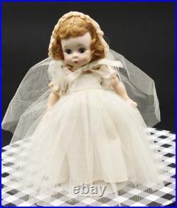 Rare Vintage Orig 1954 Madame Alexander 7.5 SLW Wendy Kin Bride Doll Tagged 575