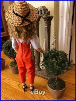 Rare long haired (possibly lady in red) Cissy doll in gardening outfit with hat