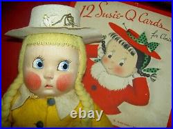SCARCE 16 antique Mme. Alexander Susie Q 1938 cloth doll & orig. BOX with CARD