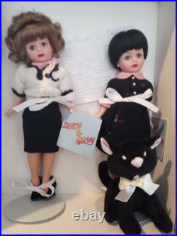 Set Of Madame Alexander 10 Laverne And Shirley & BooBoo Cat T. V Show -NRFB