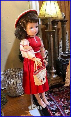 TLC Vintage 50s Madame Alexander Cissy doll in rare red Rhumba dress
