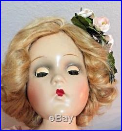 VINTAGE 1940 Madame Alexander Wendy Face Composition Bridesmaid Doll 18