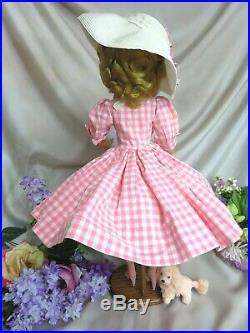 VINTAGE 1950 Madame Alexander CISSY DOLL blonde 20 in TAGGED pink DRESS hat