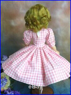 VINTAGE 1950 Madame Alexander CISSY DOLL blonde 20 in TAGGED pink white DRESS