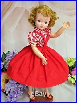 VINTAGE 1950 Madame Alexander CISSY DOLL blonde 20 in TAGGED red DRESS outfit