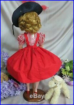 VINTAGE 1950 Madame Alexander CISSY DOLL blonde 20 in TAGGED red DRESS poodle