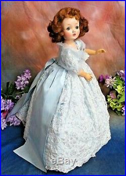 VINTAGE 1950 Madame Alexander CISSY DOLL red hair 20 in TAGGED blue lace DRESS