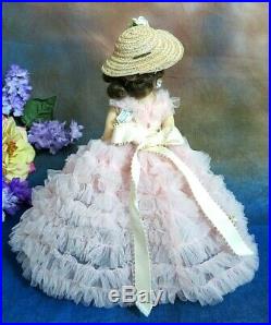 VINTAGE 1950s MADAME ALEXANDER CISSETTE DOLL Brunette tagged LONG PINK dress