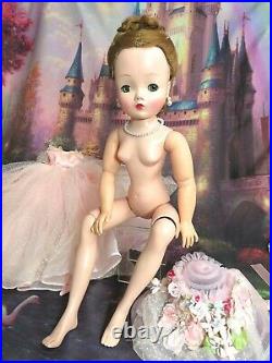 VINTAGE 1950s Madame Alexander CISSY DOLL 20 tagged PINK tulle DRESS shoes HAT