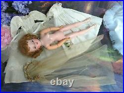 VINTAGE 1956 Madame Alexander CISSY DOLL tagged DRESS veil BRIDE set Redhead