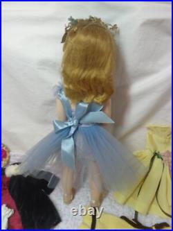 VINTAGE 50S PLASTIC MADAME ALEXANDER BLONDE BALLERINA 17.5 DOLL With CLOTHES LOT