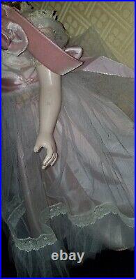 VINTAGE MADAME ALEXANDER 1950's BINNIE WALKER 18 DOLL TAGGED PINK TULLE DRESS